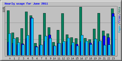 Hourly usage for June 2011